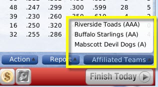 Affiliated Teams Action Menu